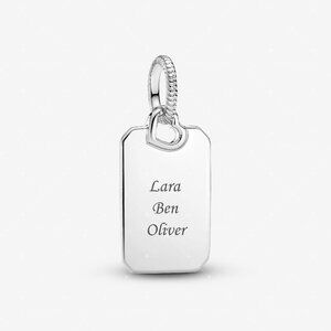 Pandora Engravable Rectangle Tag Pendant